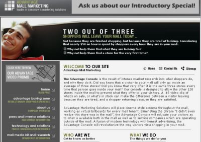 Advantage Mall Marketing (Flash Intro, Website)