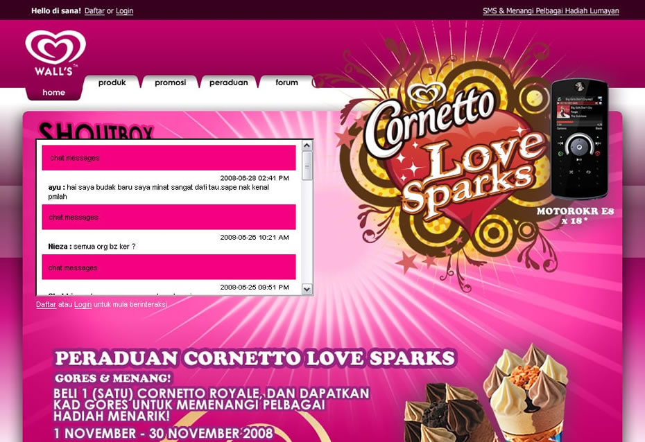 Cornetto Love Sparks (Website)