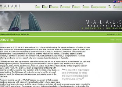 MALAUS International (Website)