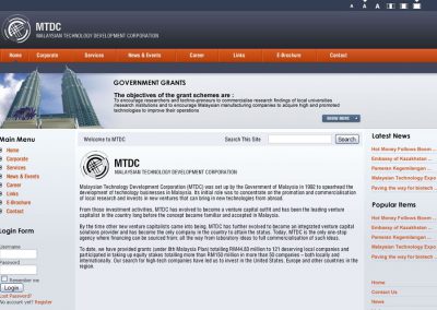Malaysian Technology Development Corporation (MTDC) (Mockup)