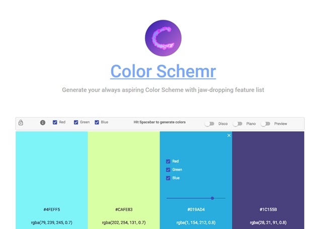 Click here to visit Color Schemr